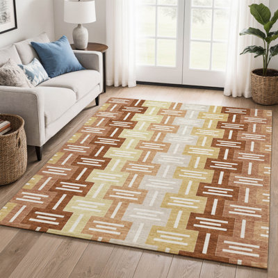 Tapis moderne lavable à la machine de qualité supérieure Mid-Century