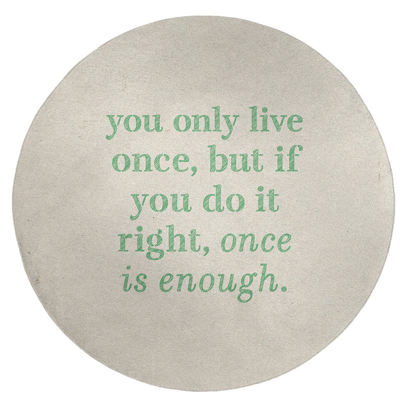 Quotes Chenille Indoor Rug, Round 5'