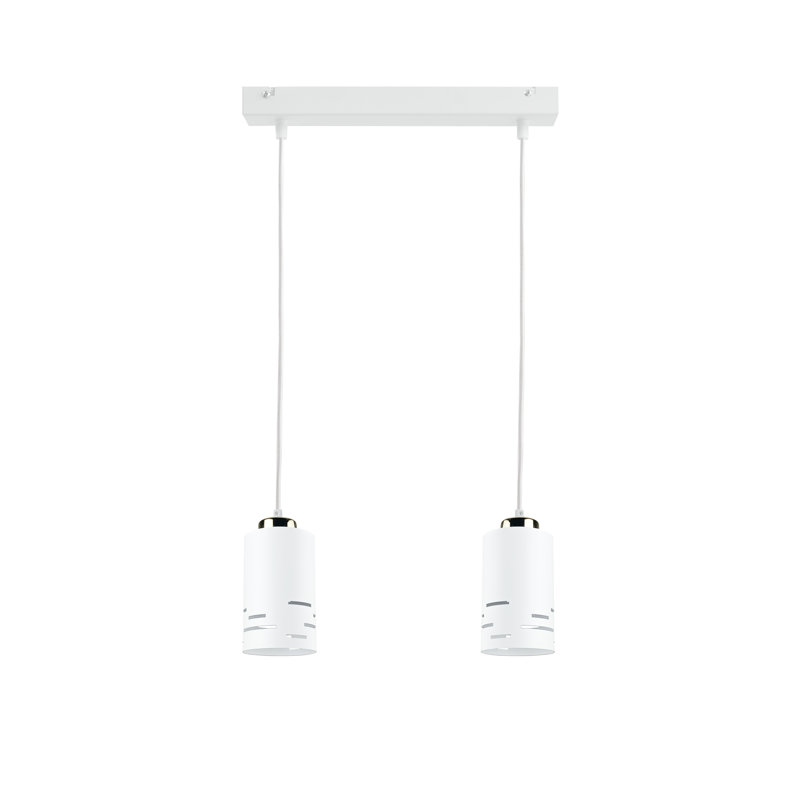 - Light Pendant, White/Gold, 2 Lights