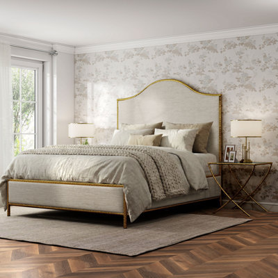 Chamblee 3-Piece Hammered Metal Camelback Bedroom Set With Side Tables