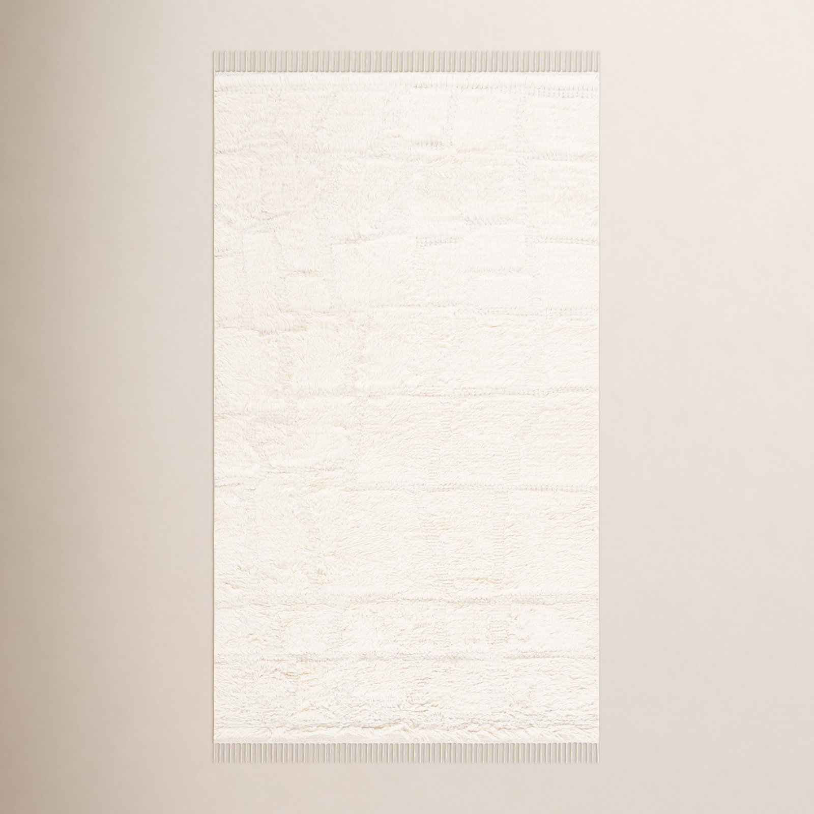 Azreal Ivory Hand-Woven Wool Rug, Rectangle 8' x 10'