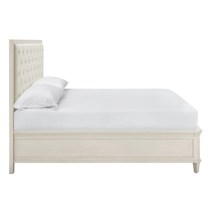 Birchaven Panel Upholstered Storage Bed King, Ivory, Queen