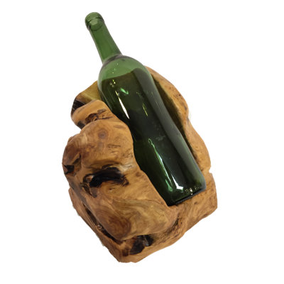 Jens Bottle Solid Wood Tabletop Wine Bottle Rack in Brown by Loon Peak