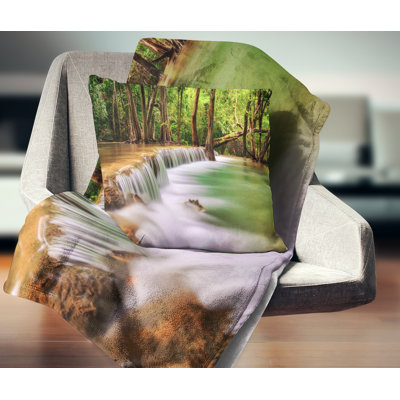 Secodn Level Erawan Waterfall - Landscape Printed Pillow