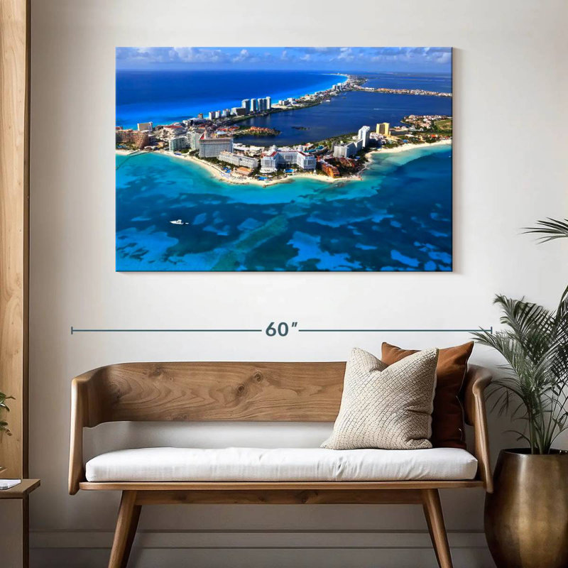Ravi Cancun Aerial View, 32" H x 48" W