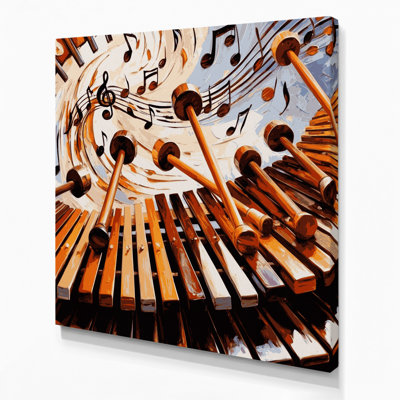 «Music Marimba», art mural sur toile noire
