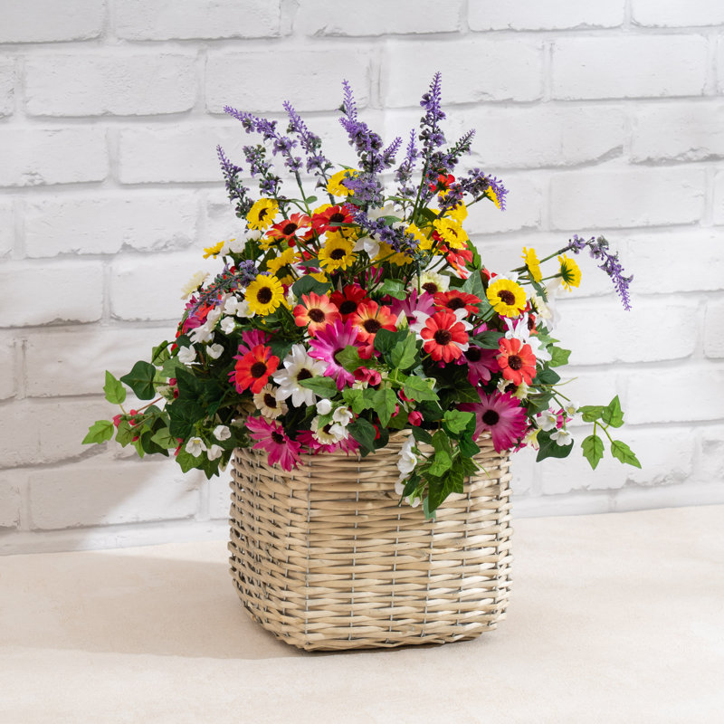 52cm Faux Mixed Floral Container