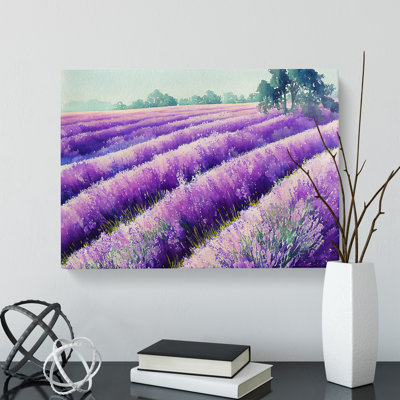 Watercolour Lavender Field Vol.7 - Wrapped Canvas
