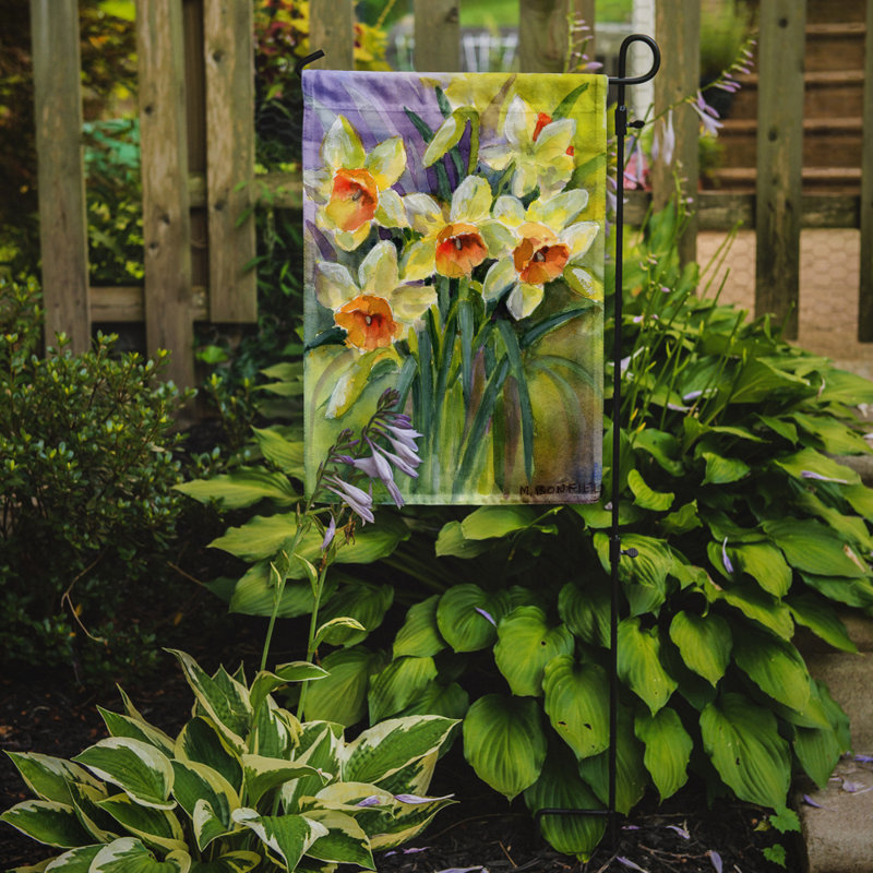 Drapeau de jardin 2 côtés daffodils par maureen bonfield, H 15 po x l 11 po