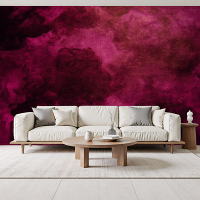 Vintage Peel and Stick Wallpaper Black dark red burgundy maroon magenta abstract watercolor rt Stroke Wall Murals 69"H x 96"W Removable PVC Wall Paper Self-Adhesive Wall Decor for Bedroom Living Room Home Office
