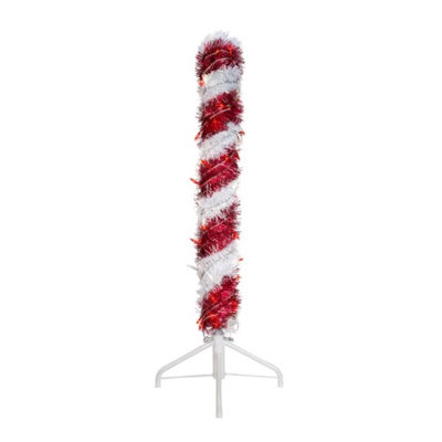 Tinsel Candy Cane Lighted Display, 3'