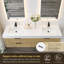 Ensemble de meuble-lavabo double mural 72 po avec lavabo artificiel avec miroir Livia