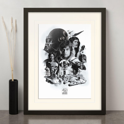 Star Wars 40Th Anniversary Montage Mounted - Picture Frame Memorabilia
