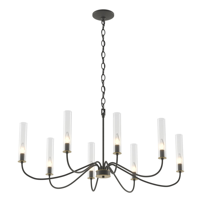 Grace 8 - Light Candle Style Classic/Traditional Chandelier, Natural Iron