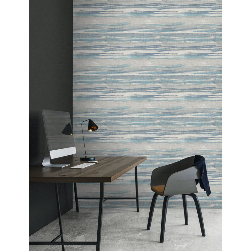 Rouleau de papier peint lisse L 27 pi x l 27 pi, Bleu / gris