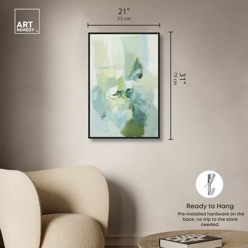 «Pale Pine III», reproduction d'art sur toile encadrée par Art Remedy, cadre noir, 20 x 30, H 31 po x l 21 po, Black Frame