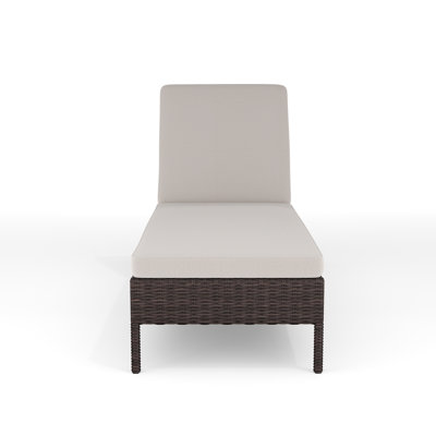 Chaise longue d'extérieur en rotin avec coussins toutes saisons Martha Stewart Bedford