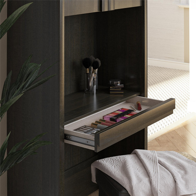 Paramount Vanity/Desk Storage Cabinet with Drawer, Espresso