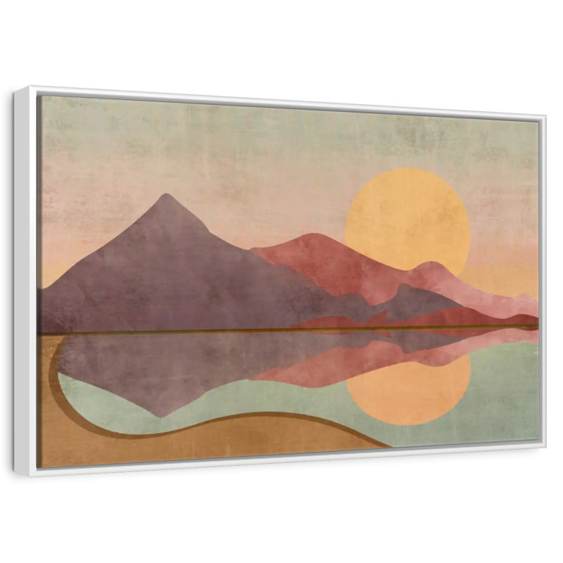 Boho Sundown, Cadre flottant blanc, 13 po x 9 po