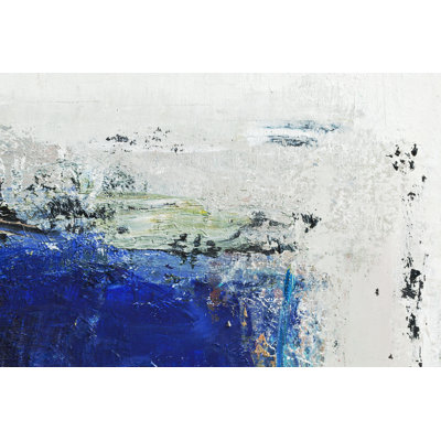 Abstract Painted Blue Art - Wrapped Canvas Painting