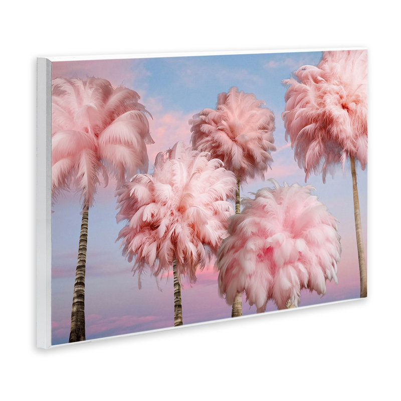 "Fluffy Pink Palm Trees", art mural par Ziwei Li, H 10 po x l 15 po
