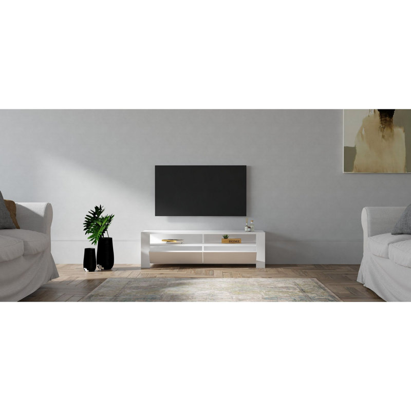 Haecker Unfinished TV Stand for TVs up to 49", White