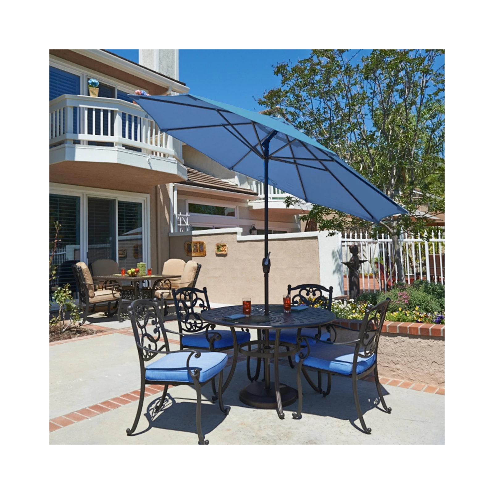 Stevie 108'' Outdoor Umbrella, Frost Blue Performance