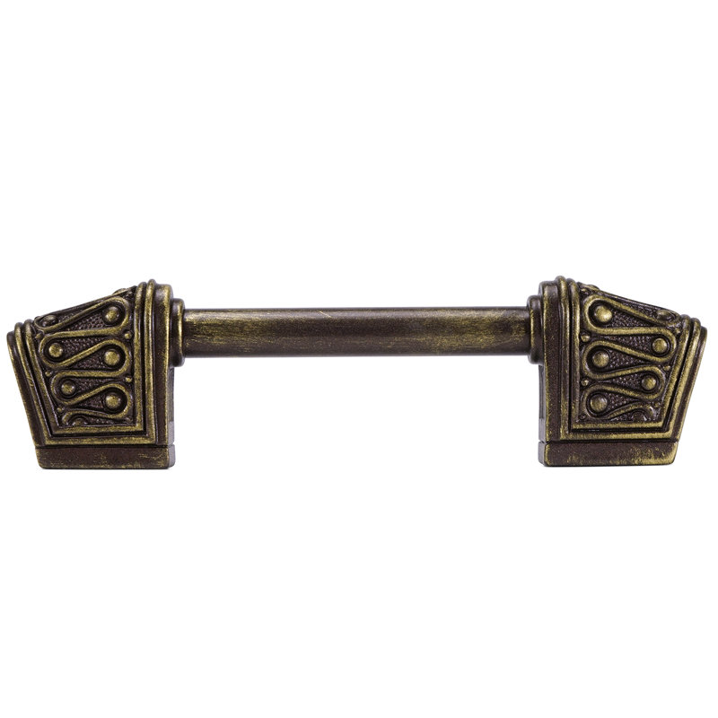 Rivoli  c.c. pull; Soft, 3", Antique Brass