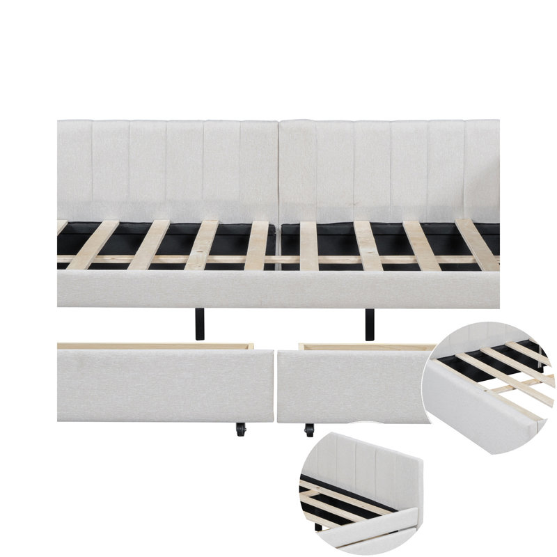 Bed, Full / Double, Beige