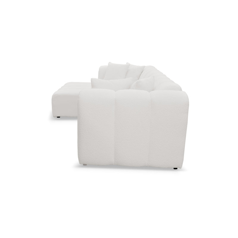Oheneba 3 Seater Corner Sofa , Left Hand Facing, Cream