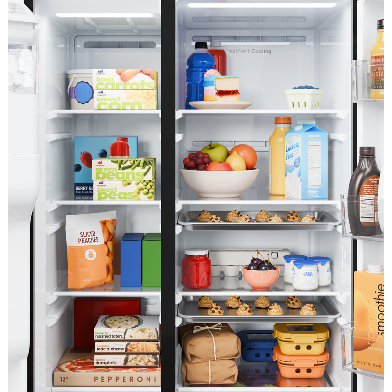 GE® 27.9 Cu. Ft. Side-By-Side Refrigerator with Extra Tall Dispenser and In-Door Icemaker, Stainless Steel