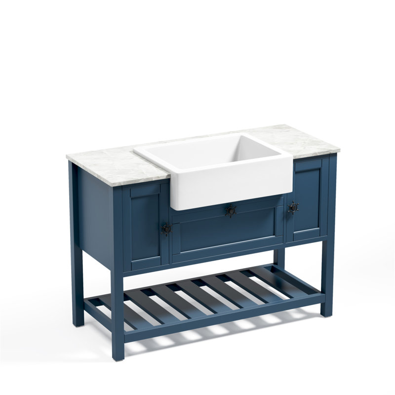 48'' Single Bathroom Vanity Base Only, Blue