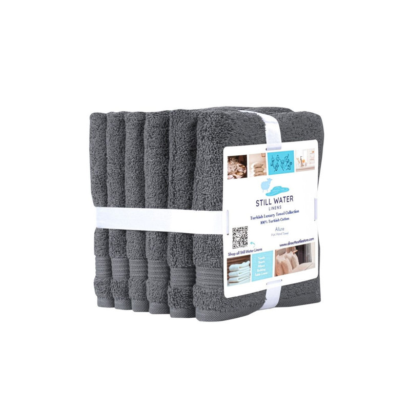 Dark Gray Cotton Hand and Washcloth Set for Kids