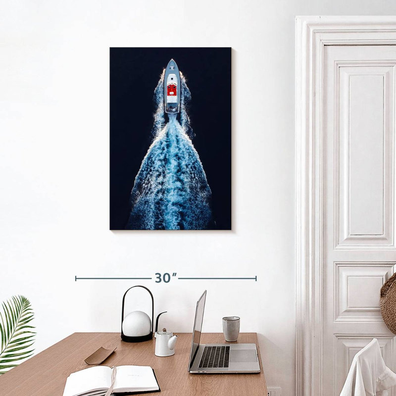 Mehar Speedboat In Motion, 30" H x 20" W