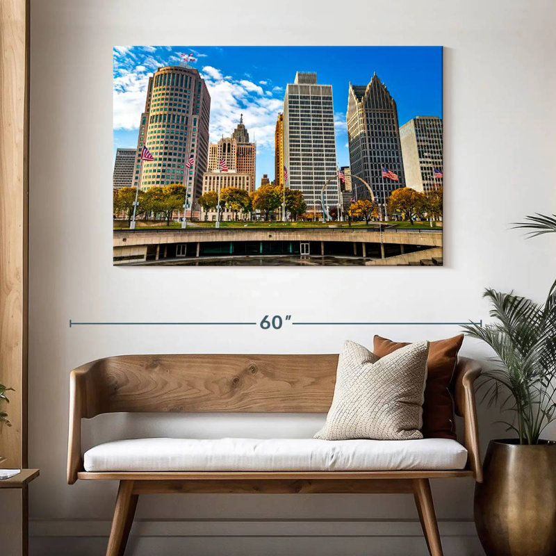 Sirci Downtown Detroit Buildings, H 32 po x l 48 po