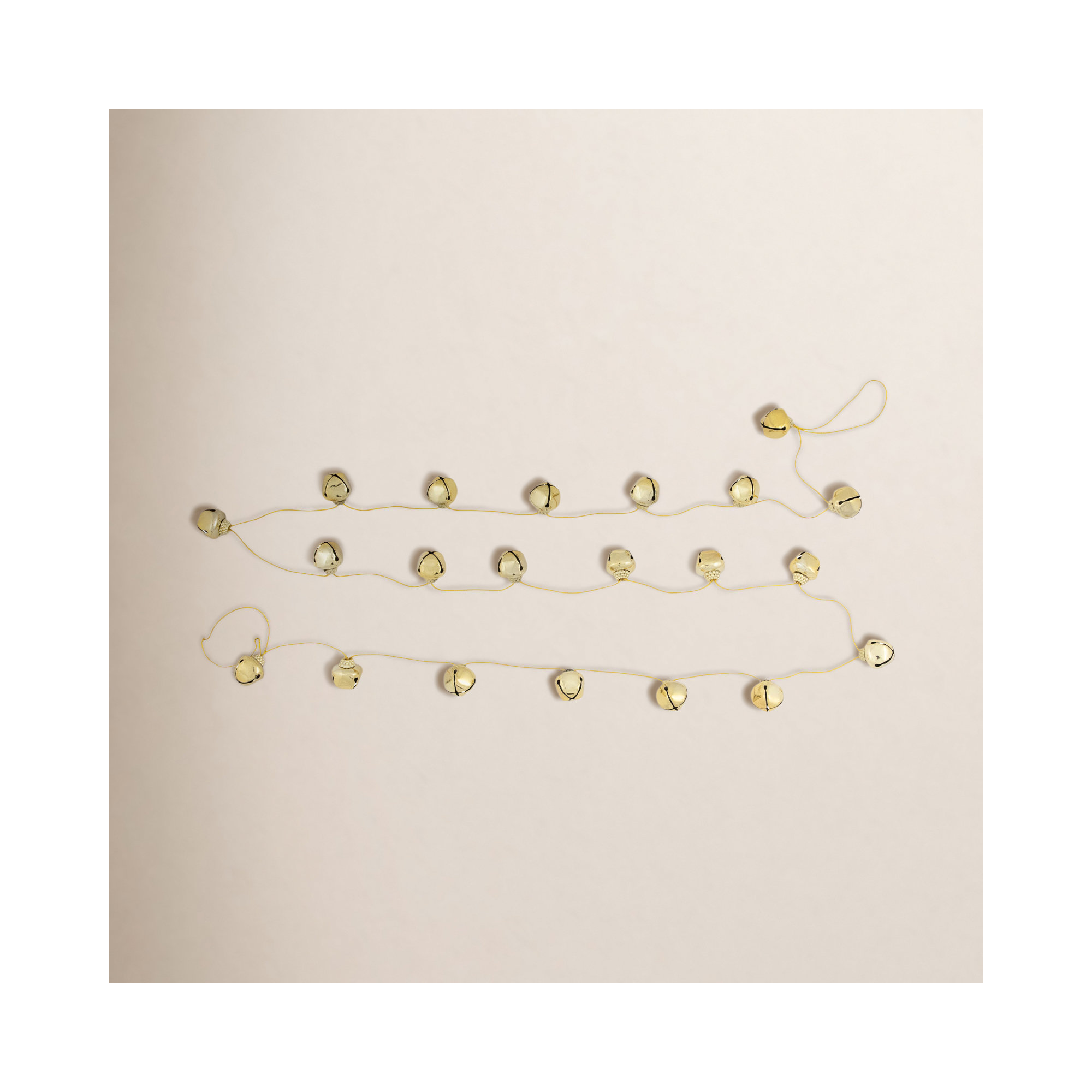 Shiny Metal Jingle Bells Christmas Garland - 7.5' - Green, Gold