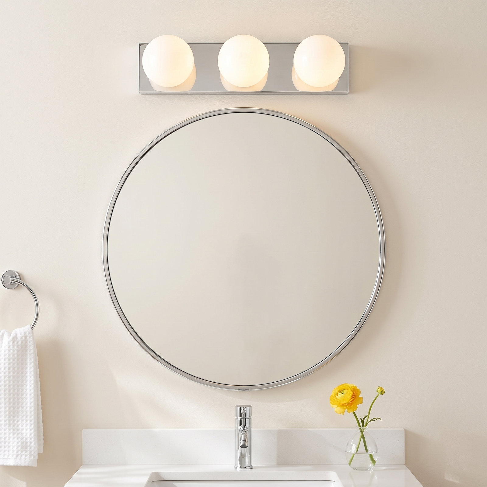 Aspyn 3-Light Dimmable Vanity Light, Polished Nickel