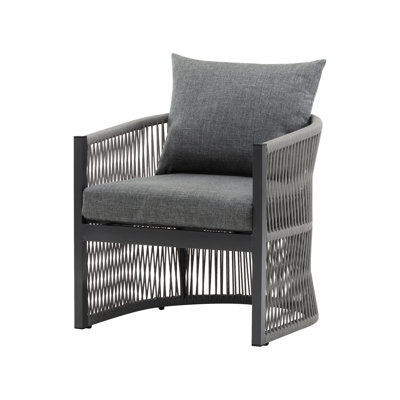 Méridienne moderne en aluminium gris avec coussin de siège élégant et large pour l'extérieur