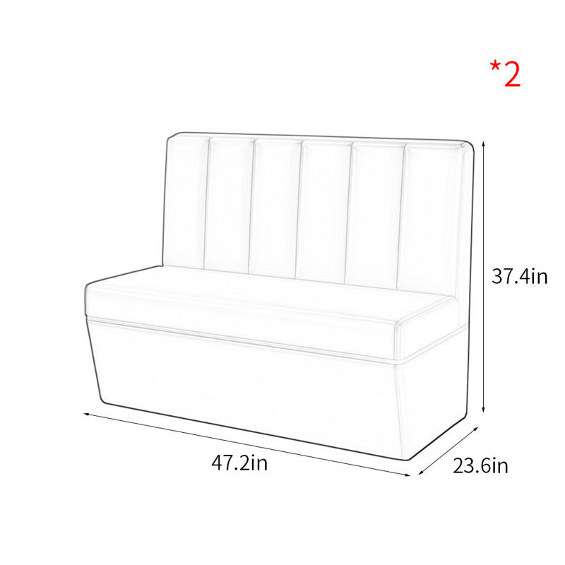 Banc rembourré en similicuir Nordic Simple Cafe Bookstore, Rose