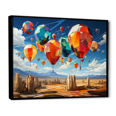 Ballon à air chaud coloré cubiste II - impression