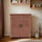 Potting Bench With Storage Cabinet And Metal Table Top For Outdoor Patio, Garden Furniture Wood Workstation (Cabinet)-1622897776