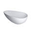 Baignoire autoportante à surface solide, baignoire de trempage autoportante en résine d'ingénierie de luxe avec trop-plein et bonde escamotable pour salle de bain contemporaine, blanc mat 24S02-67MW