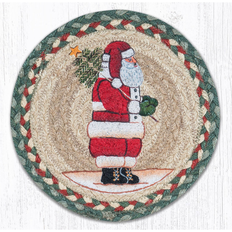  Sous-plat rond Santa - cuisine rustique des fêtes 10 po x 10 po