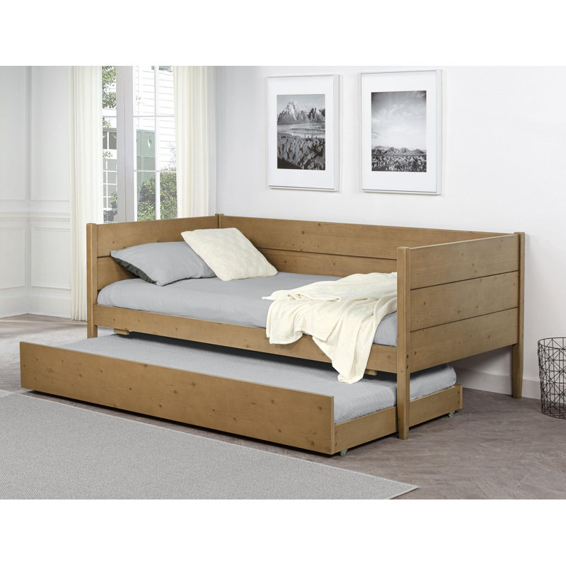 Wood Twin Daybed With Trundle Natural