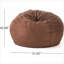 Fauteuil à billes de luxe à profil bas, salon intérieur à une place avec revêtement en microsuède brun riche, rembourrage en mousse haute densité pour la lecture et la détente-286238164