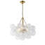 Lustre grappe en verre poli moderne en laiton poli, 4 lumières E12, chaîne réglable, compatible avec plafond incliné-509292478-509292479