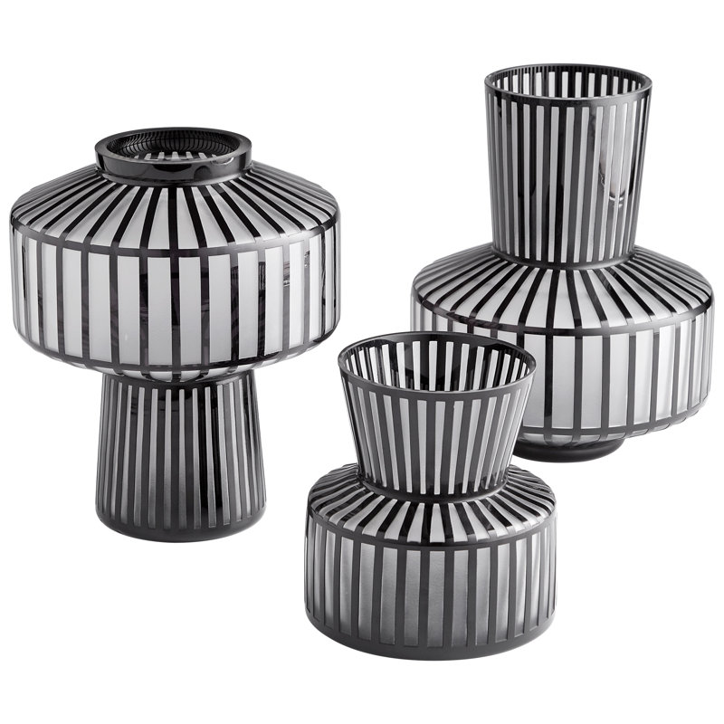 Lined Up Glass Table Vase, 11.75" H x 9.5" W x 9.5" D