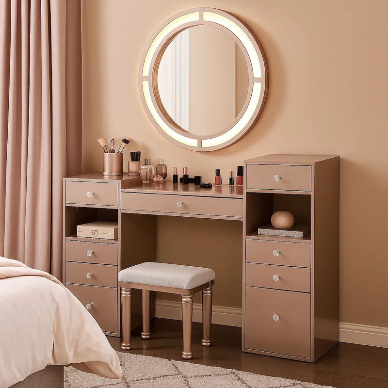 Ensemble de bureau avec miroir 3 pièces Yezy