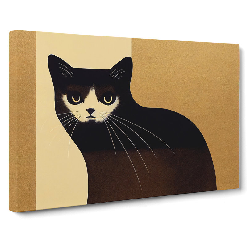 Peachy Cat Abstract - Wrapped Canvas, 40cm H x 60cm W x 3cm D