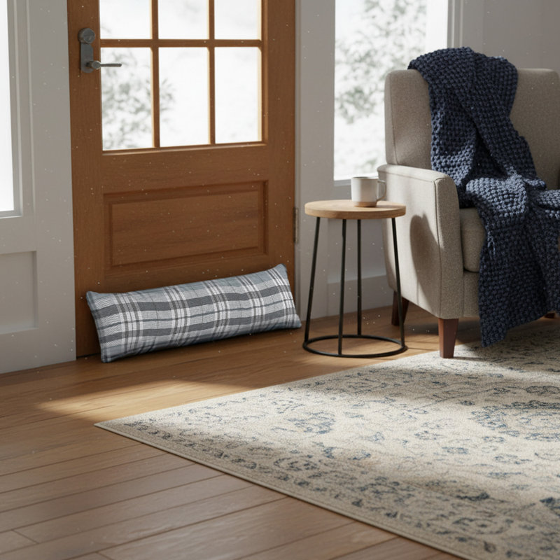 Classic Check Draught Excluder, Grey